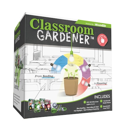 Miracle Led Classroom Gardener 1-Socket Corded Beginner LED Grow Kit w/ Timer Controls 607976